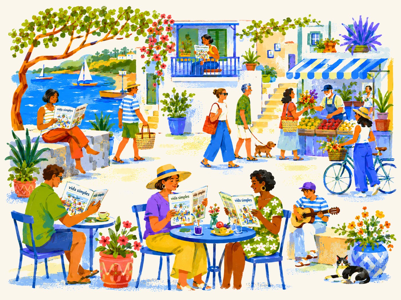 Ilustração de leitura e pausa